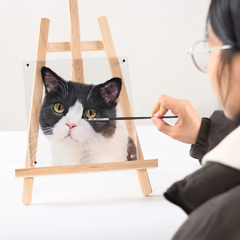 Personalized cat portrait unique handmade painting