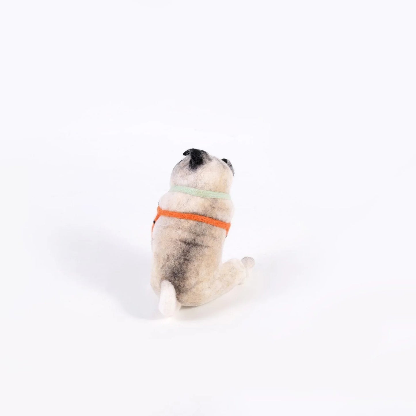 Custom wool felt Pug Dog portrait, handmade